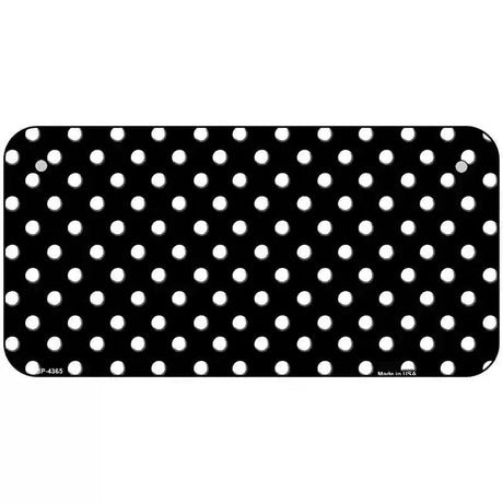 Black White Polka Dot Metal Novelty License Plate LP-4365 6" x 3" (BP)