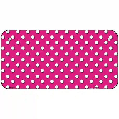 Pink White Polka Dot Metal Novelty License Plate 6" x 3" (BP)