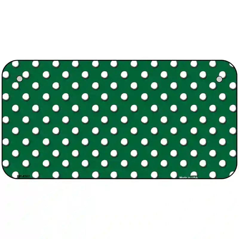 Green White Polka Dot Metal Novelty License Plate LP-4367 6" x 3" (BP)