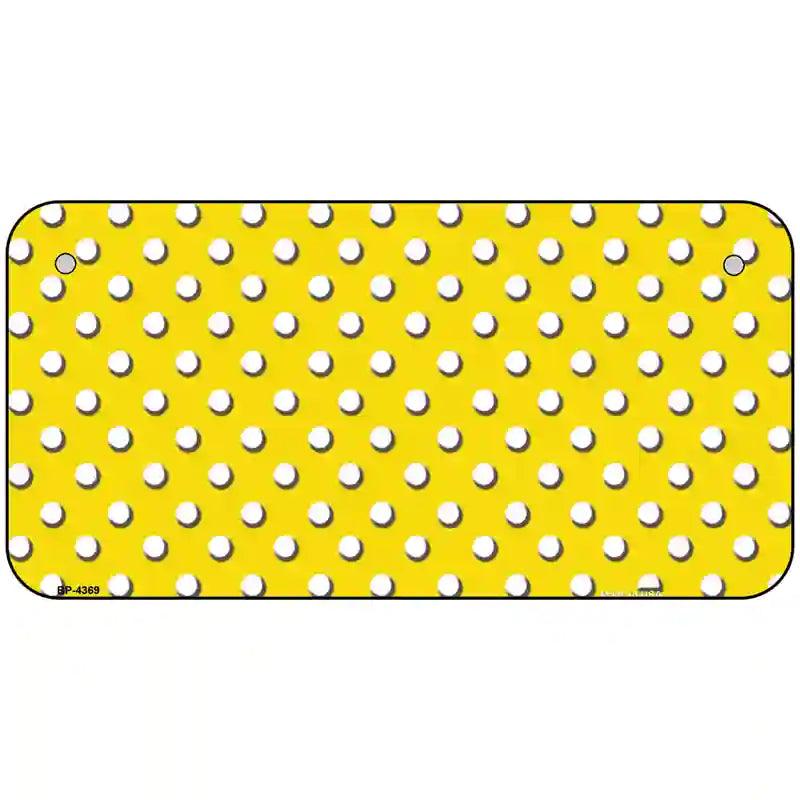 Yellow White Polka Dot Metal Novelty License Plate LP-4369 6" x 3" (BP)
