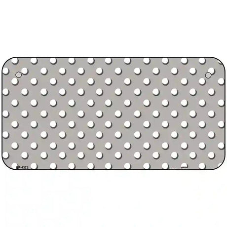 Grey White Polka Dot Metal Novelty License Plate LP-4372 6" x 3" (BP)