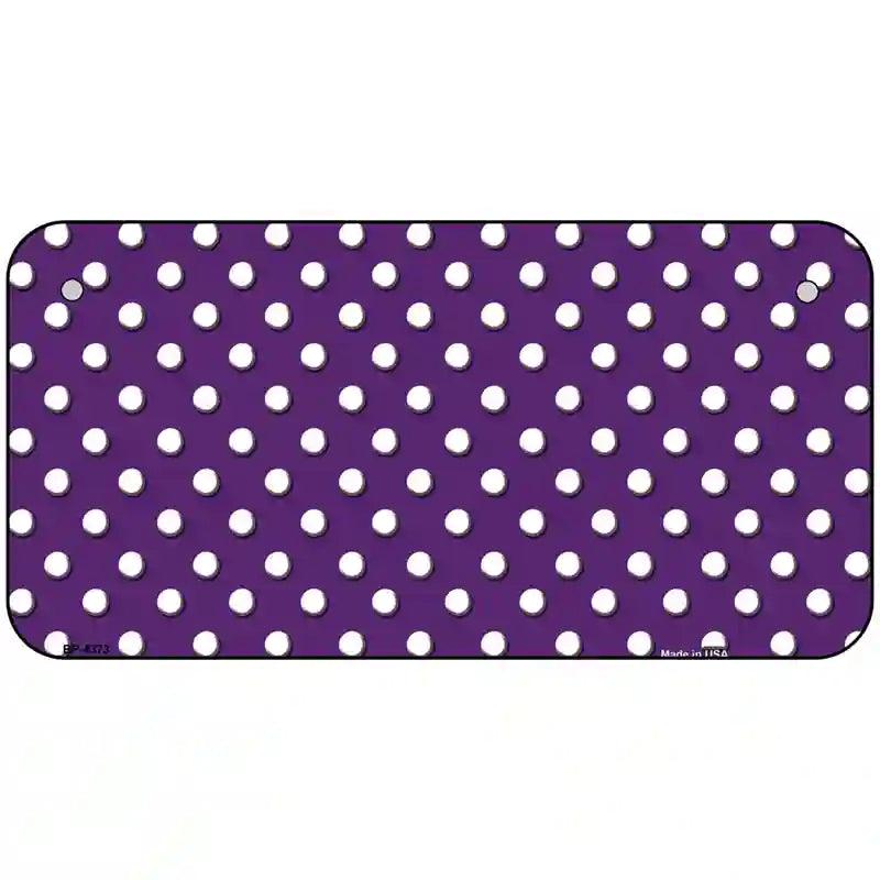 Purple White Polka Dot Metal Novelty License Plate LP-4373 6" x 3" (BP)
