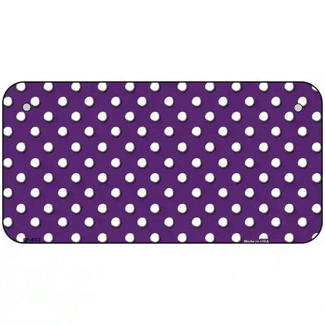 Purple White Polka Dot Metal Novelty License Plate LP-4373 6" x 3" (BP)
