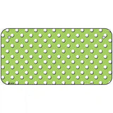 Lime Green White Polka Dot Metal Novelty License Plate 6" x 3" (BP)