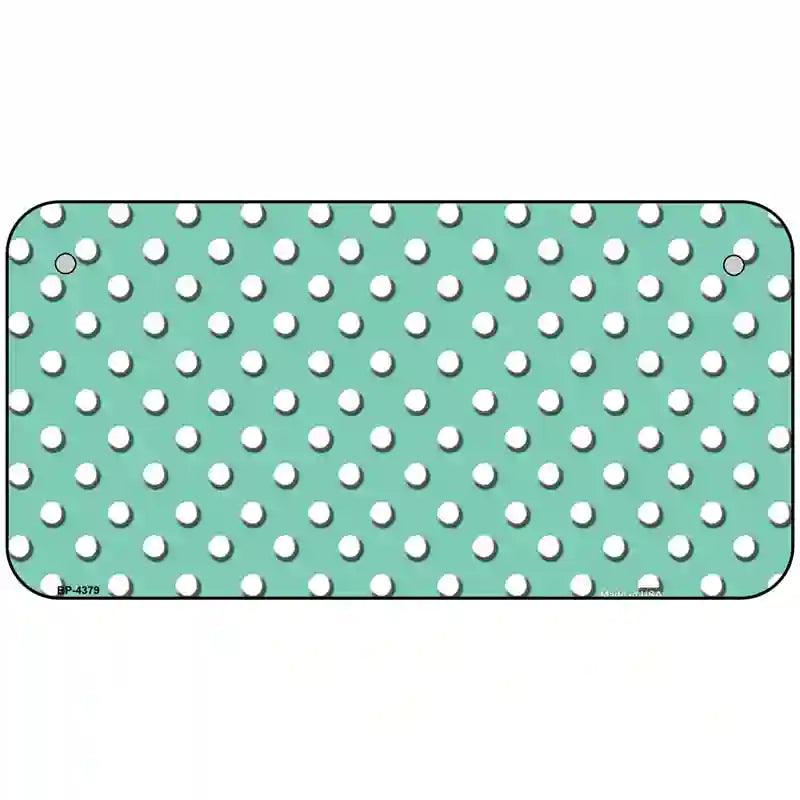 Mint White Polka Dot Metal Novelty License Plate LP-4379 6" x 3" (BP)