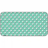 Mint White Polka Dot Metal Novelty License Plate LP-4379 6" x 3" (BP)