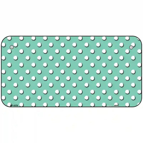 Mint White Polka Dot Metal Novelty License Plate LP-4379 6" x 3" (BP)