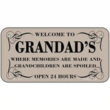 Welcome To Grandads Metal Novelty License Plate 6" x 3" (BP)