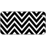 Black White Chevron Metal Novelty License Plate LP-4467 6" x 3" (BP)