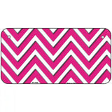 Pink White Chevron Metal Novelty License Plate LP-4468 6" x 3" (BP)