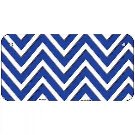 Blue White Chevron Metal Novelty License Plate LP-4470 6" x 3" (BP)