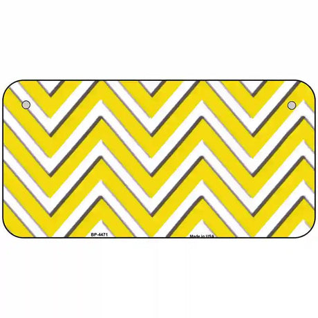 Yellow White Chevron Metal Novelty License Plate LP-4471 6" x 3" (BP)