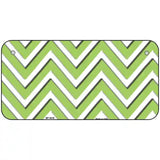 Lime Green White Chevron Metal Novelty License Plate LP-4478 6" x 3" (BP)