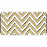 Gold White Chevron Metal Novelty License Plate LP-4480 6" x 3" (BP)