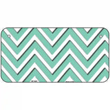 Mint White Chevron Metal Novelty License Plate LP-4481 6" x 3" (BP)
