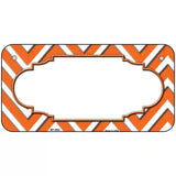 Orange White Chevron Center Scallop Metal Novelty License Plate 6" x 3" (BP)