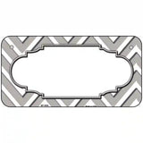 Grey White Chevron Center Scallop Metal Novelty License Plate 6" x 3" (BP)