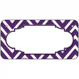 Purple White Chevron Center Scallop Metal Novelty License Plate 6" x 3" (BP)