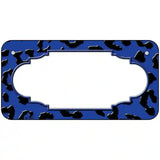 Blue Black Cheetah Scallop Metal Novelty License Plate 6" x 3" (BP)