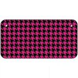 Pink Black Houndstooth Metal Novelty License Plate 6" x 3" (BP)