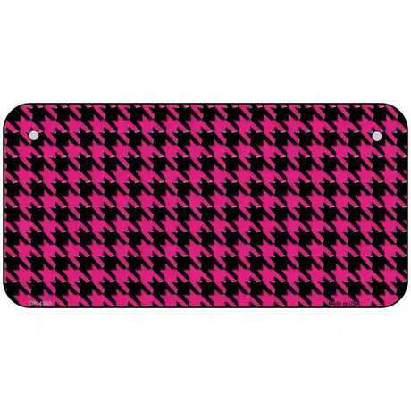 Pink Black Houndstooth Metal Novelty License Plate 6" x 3" (BP)