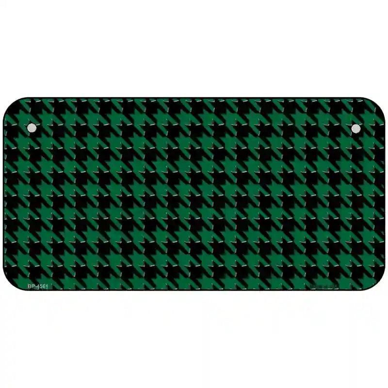 Green Black Houndstooth Metal Novelty License Plate 6" x 3" (BP)