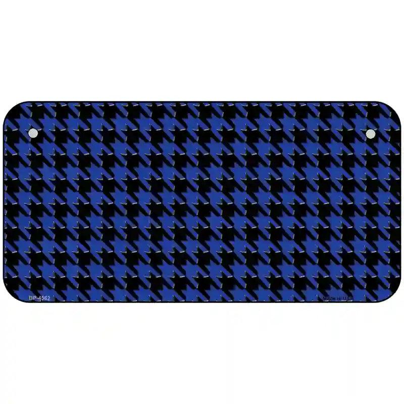 Blue Black Houndstooth Metal Novelty License Plate 6" x 3" (BP)