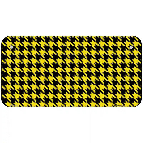 Yellow Black Houndstooth Metal Novelty License Plate 6" x 3" (BP)
