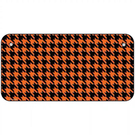 Orange Black Houndstooth Metal Novelty License Plate 6" x 3" (BP)