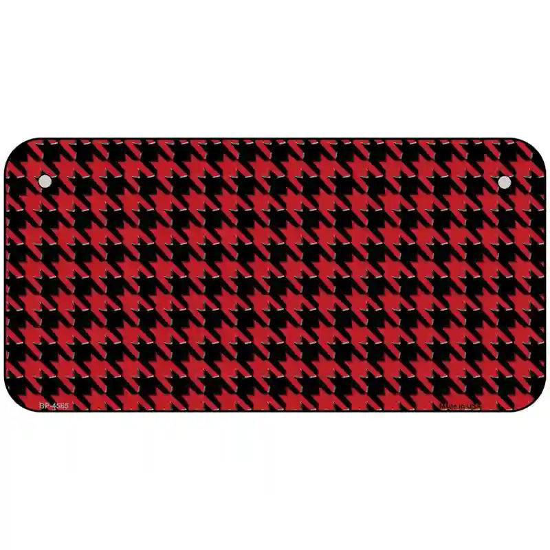Red Black Houndstooth Metal Novelty License Plate 6" x 3" (BP)
