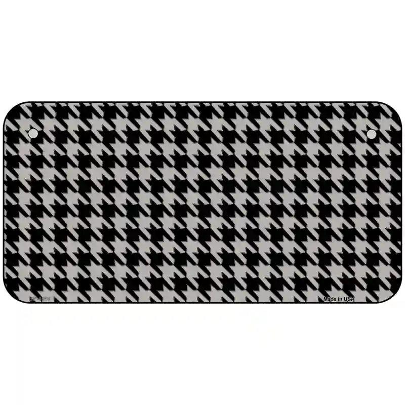 Grey Black Houndstooth Metal Novelty License Plate 6" x 3" (BP)