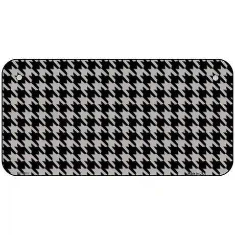 Grey Black Houndstooth Metal Novelty License Plate 6" x 3" (BP)