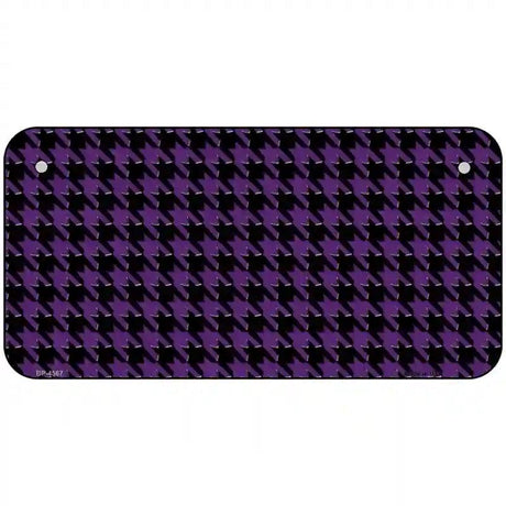 Purple Black Houndstooth Metal Novelty License Plate 6" x 3" (BP)