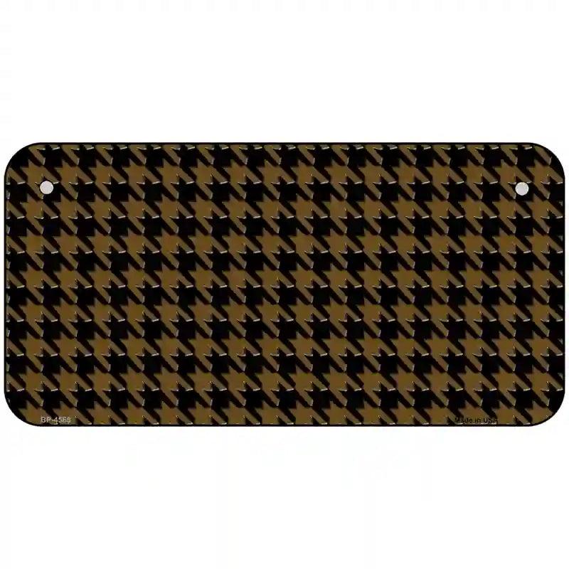 Brown Black Houndstooth Metal Novelty License Plate 6" x 3" (BP)