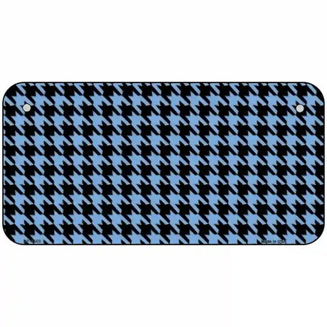 Light Blue Black Houndstooth Metal Novelty License Plate 6" x 3" (BP)