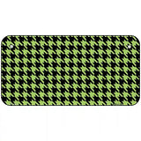 Lime Green Black Houndstooth Metal Novelty License Plate 6" x 3" (BP)