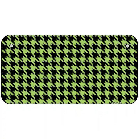 Lime Green Black Houndstooth Metal Novelty License Plate 6" x 3" (BP)