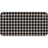 Tan Black Houndstooth Metal Novelty License Plate 6" x 3" (BP)