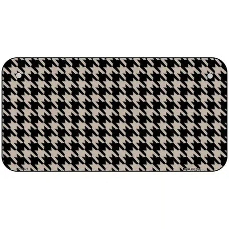 Tan Black Houndstooth Metal Novelty License Plate 6" x 3" (BP)