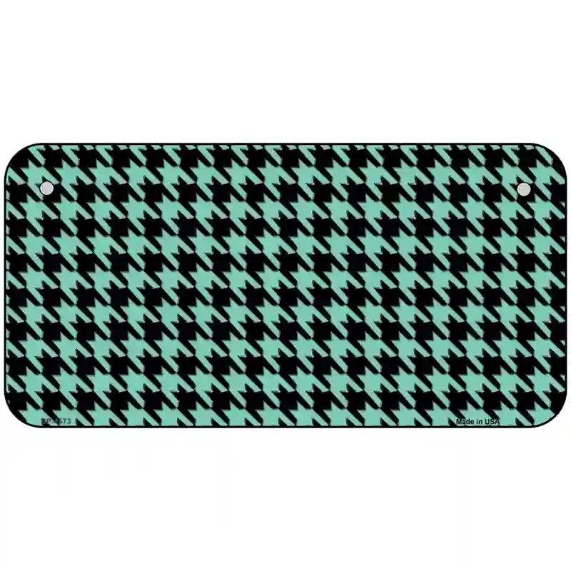 Mint Black Houndstooth Metal Novelty License Plate 6" x 3" (BP)