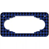 Blue Black Houndstooth Scallop Center Metal Novelty License Plate 6" x 3" (BP)