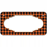 Orange Black Houndstooth Scallop Center Metal Novelty License Plate 6" x 3" (BP)