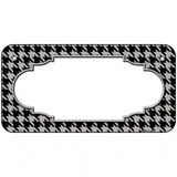 Grey Black Houndstooth Scallop Center Metal Novelty License Plate 6" x 3" (BP)