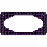 Purple Black Houndstooth Scallop Center Metal Novelty License Plate 6" x 3" (BP)
