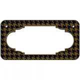 Brown Black Houndstooth Scallop Center Metal Novelty License Plate 6" x 3" (BP)