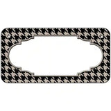 Tan Black Houndstooth Scallop Center Metal Novelty License Plate 6" x 3" (BP)