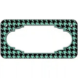 Mint Black Houndstooth Scallop Center Metal Novelty License Plate 6" x 3" (BP)