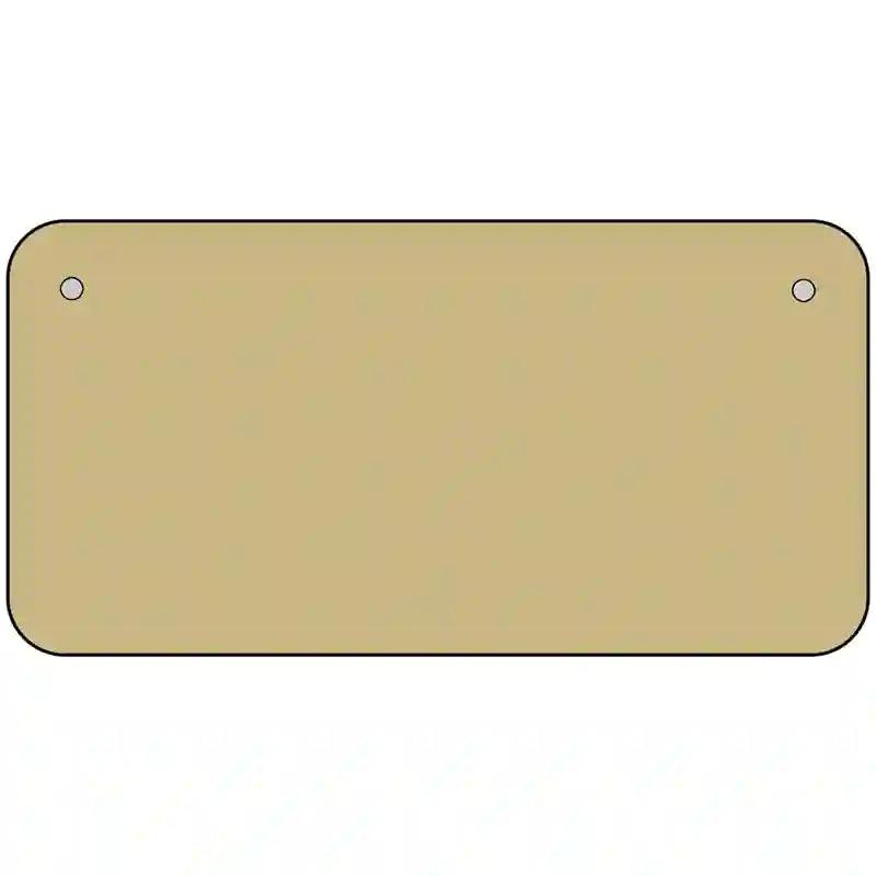 Gold Solid Metal Novelty License Plate 6" x 3" (BP)