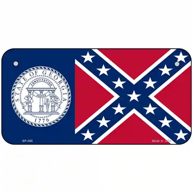 Old Georgia State Flag Metal Novelty License Plate 6" x 3" (BP)