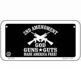 God, Guns, Guts Metal Novelty License Plate 6" x 3" (BP)